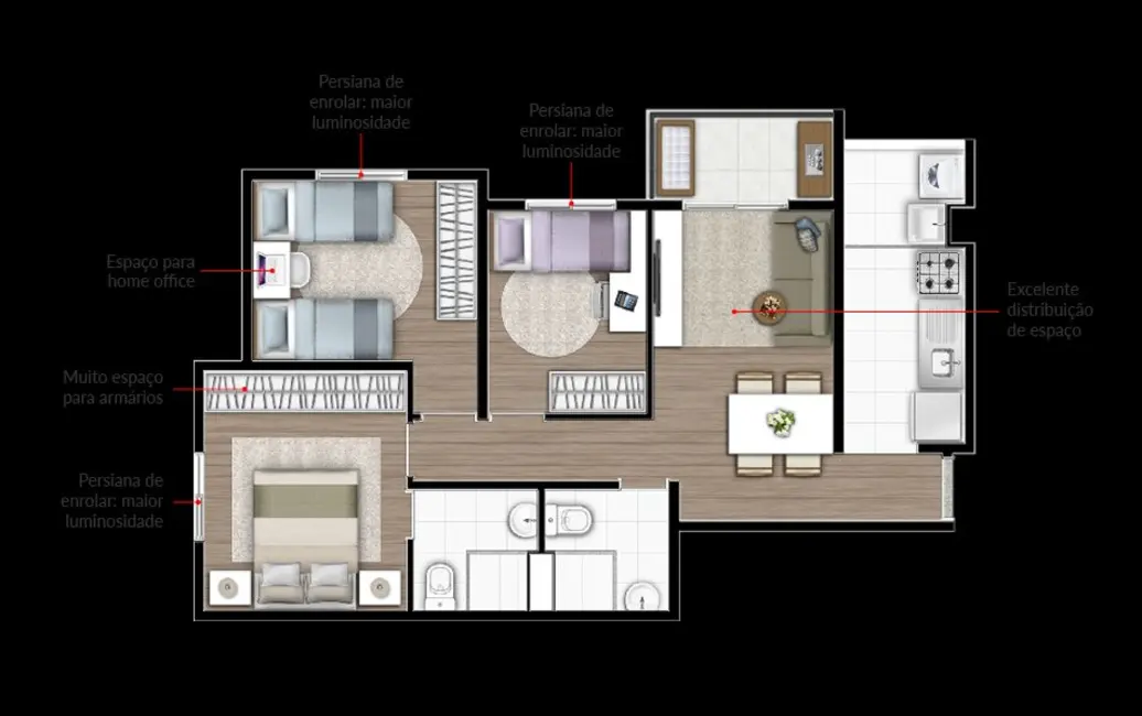 Apartamento com 2 quartos à venda, 57m2 em Vila Valparaíso, Santo Andre - SP - imagem 3 Foto 3 de Apartamento com 2 quartos à venda, 57m2 em Vila Valparaíso, Santo Andre - SP