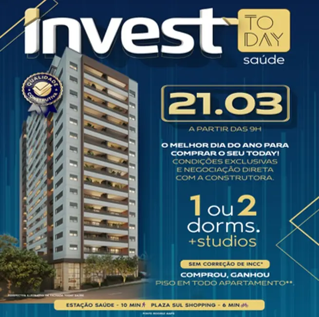 Foto 2 de Apartamento com 2 quartos à venda, 50m2 em Saúde, São Paulo - SP