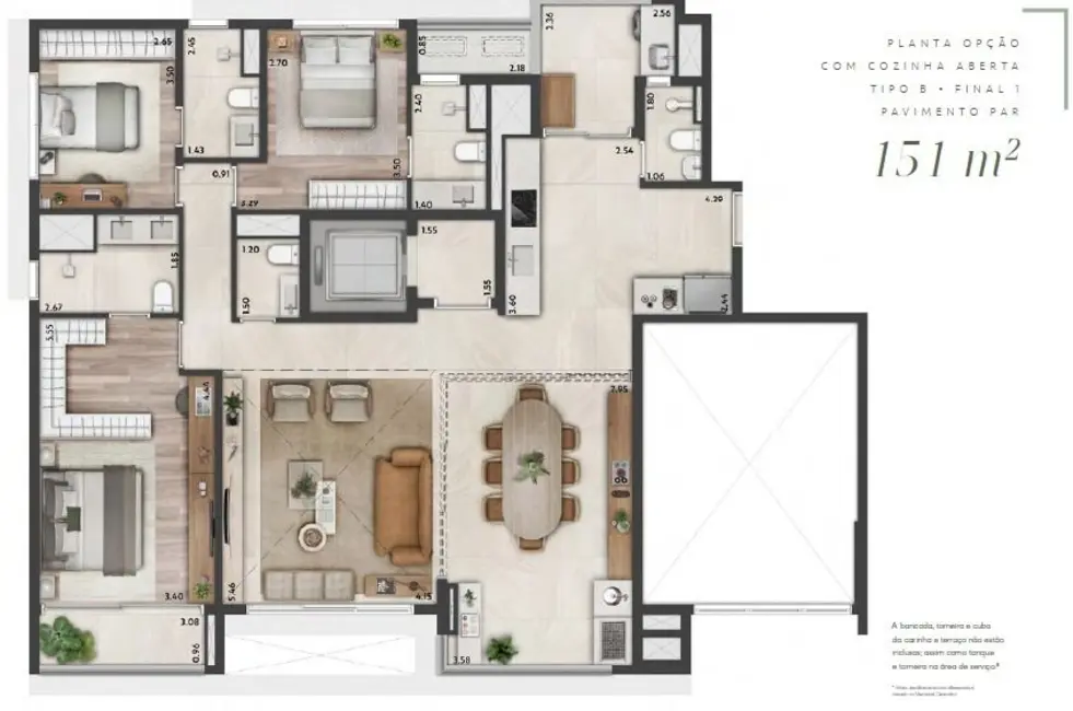 Apartamento com 3 quartos à venda, 151m2 em Moema, São Paulo - SP - imagem 3 Foto 3 de Apartamento com 3 quartos à venda, 151m2 em Moema, São Paulo - SP