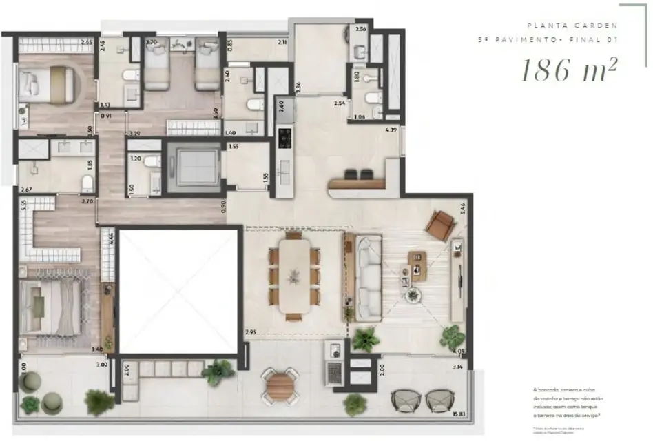 Apartamento com 3 quartos à venda, 151m2 em Moema, São Paulo - SP - imagem 7 Foto 7 de Apartamento com 3 quartos à venda, 151m2 em Moema, São Paulo - SP