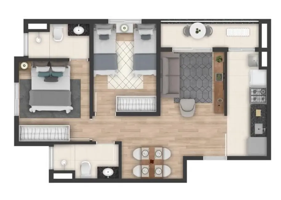 Foto 1 de Apartamento com 3 quartos à venda, 71m2 em Vila Carvalho, Sorocaba - SP