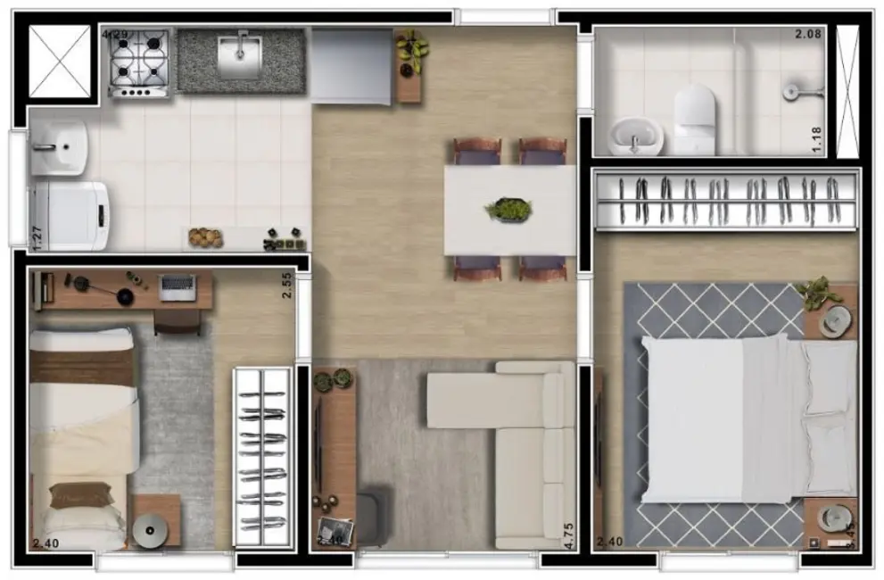 Apartamento com 2 quartos à venda, 38m2 em Colônia (Zona Leste), São Paulo - SP - imagem 2 Foto 2 de Apartamento com 2 quartos à venda, 38m2 em Colônia (Zona Leste), São Paulo - SP