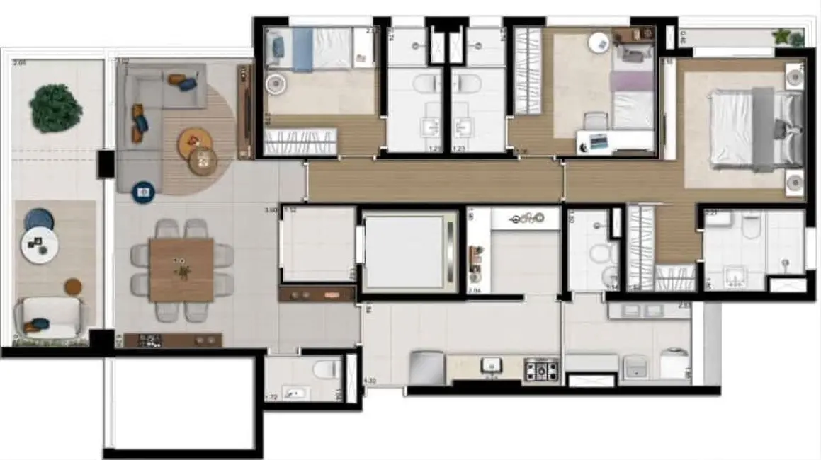 Apartamento com 3 quartos à venda, 127m2 em Jardim Paulista, São Paulo - SP - imagem 3 Foto 3 de Apartamento com 3 quartos à venda, 127m2 em Jardim Paulista, São Paulo - SP