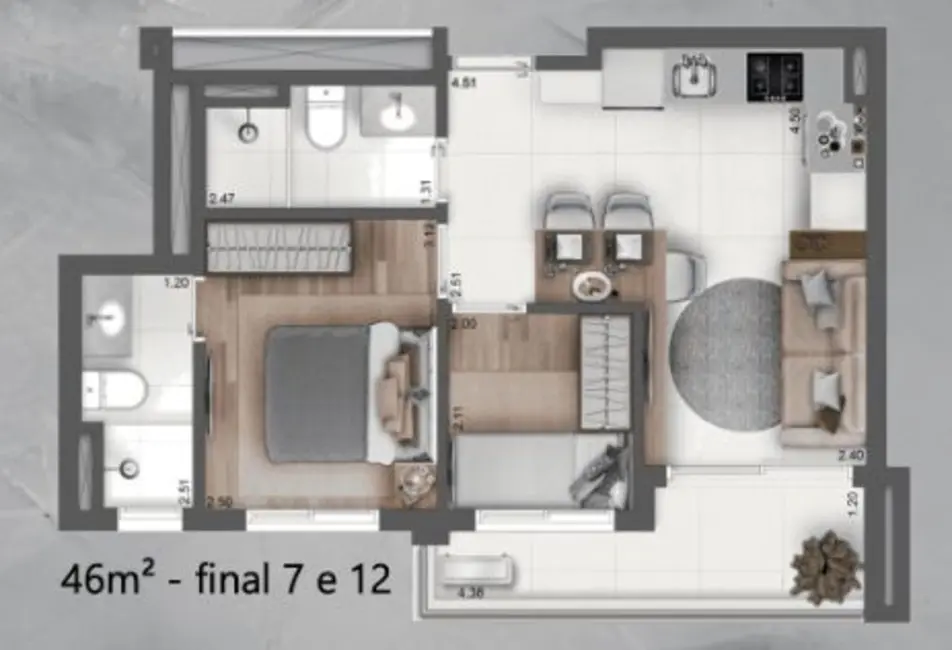 Foto 5 de Apartamento com 2 quartos à venda, 45m2 em Santo Amaro, São Paulo - SP