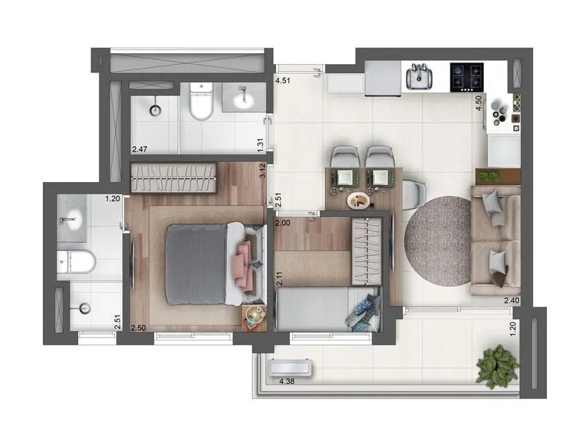 Foto 6 de Apartamento com 2 quartos à venda, 45m2 em Santo Amaro, São Paulo - SP