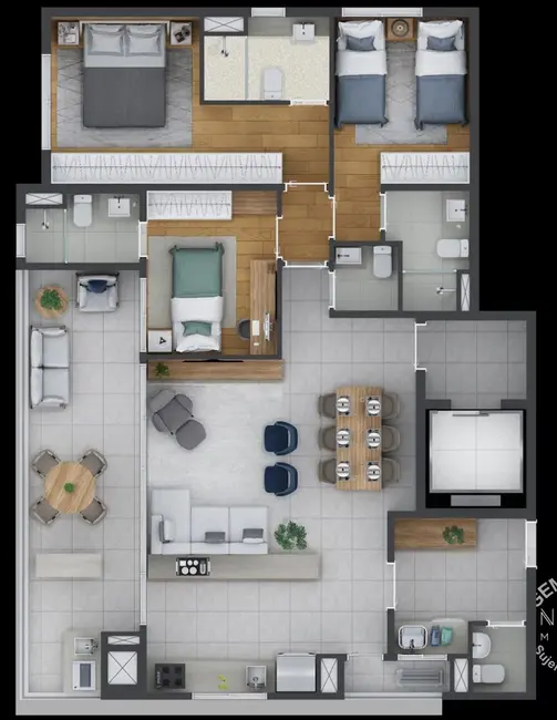 Apartamento com 3 quartos à venda, 111m2 em Moema, São Paulo - SP - imagem 7 Foto 7 de Apartamento com 3 quartos à venda, 111m2 em Moema, São Paulo - SP