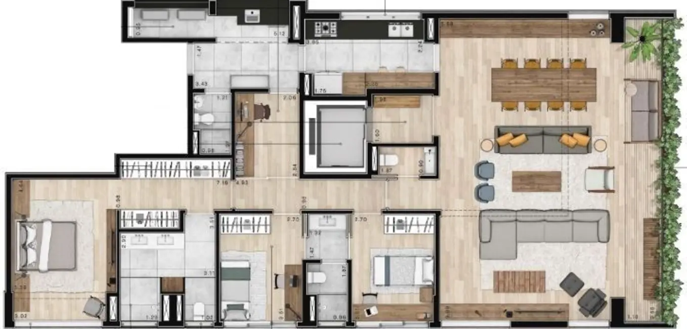 Foto 4 de Apartamento com 3 quartos à venda, 196m2 em Cerqueira César, São Paulo - SP