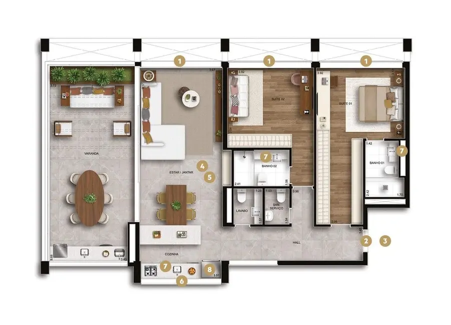 Foto 3 de Apartamento com 1 quarto à venda, 57m2 em Ibirapuera, São Paulo - SP