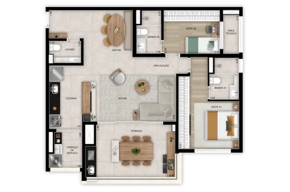 Apartamento com 2 quartos à venda, 69m2 em Tatuapé, São Paulo - SP - imagem 7 Foto 7 de Apartamento com 2 quartos à venda, 69m2 em Tatuapé, São Paulo - SP