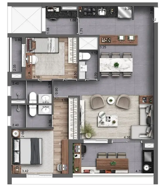 Foto 2 de Apartamento com 3 quartos à venda, 88m2 em Moema, São Paulo - SP