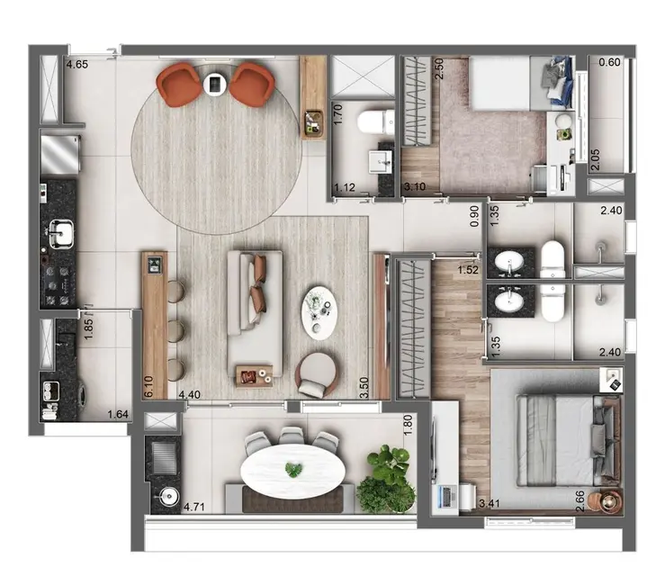 Foto 6 de Apartamento com 3 quartos à venda, 88m2 em Moema, São Paulo - SP