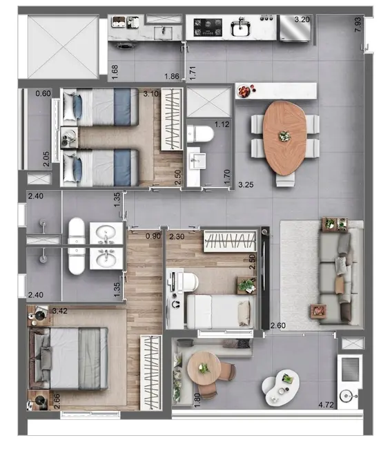 Foto 4 de Apartamento com 3 quartos à venda, 88m2 em Moema, São Paulo - SP