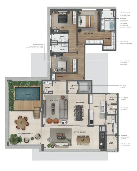 Foto 9 de Apartamento com 3 quartos à venda, 182m2 em Alto de Pinheiros, São Paulo - SP