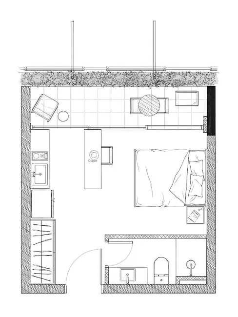Kitnet com 1 quarto à venda, 25m2 em Vila Madalena, São Paulo - SP - imagem 3 Foto 3 de Kitnet com 1 quarto à venda, 25m2 em Vila Madalena, São Paulo - SP