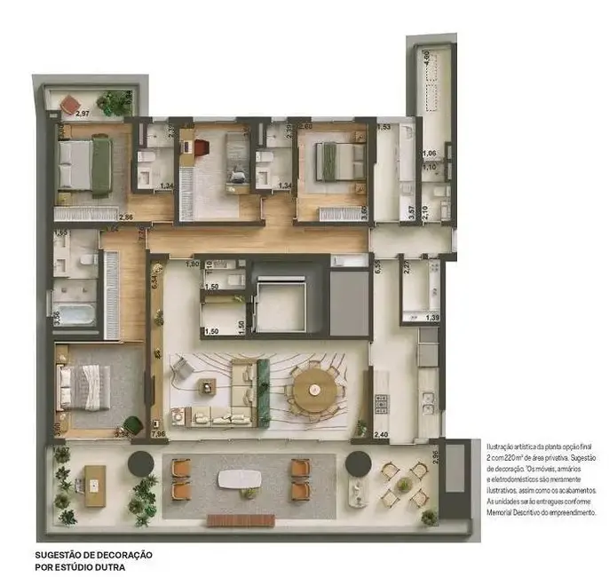 Foto 3 de Apartamento com 4 quartos à venda, 219m2 em Brooklin Paulista, São Paulo - SP