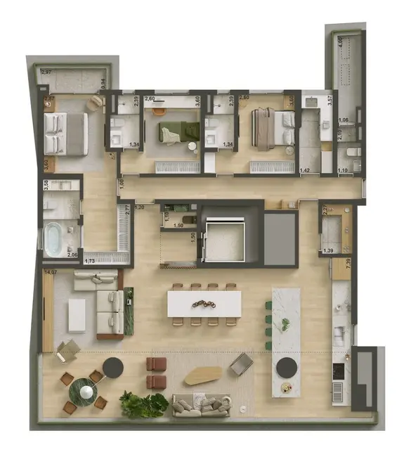 Foto 2 de Apartamento com 4 quartos à venda, 219m2 em Brooklin Paulista, São Paulo - SP