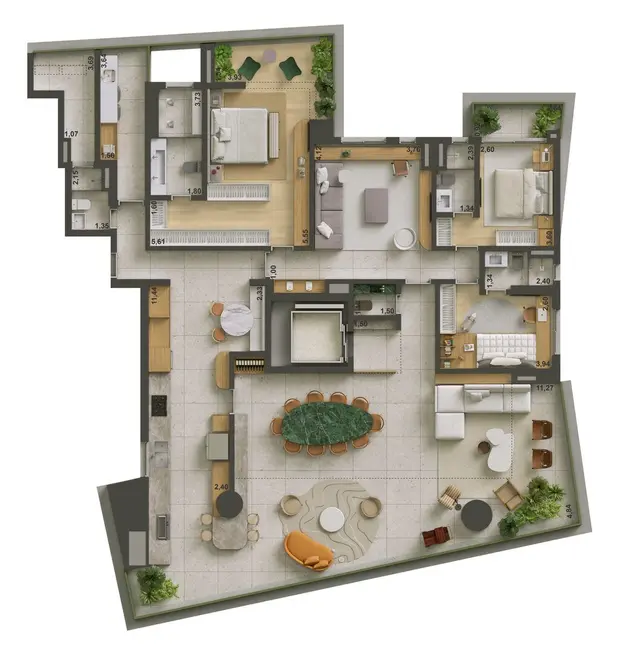 Foto 1 de Apartamento com 4 quartos à venda, 219m2 em Brooklin Paulista, São Paulo - SP