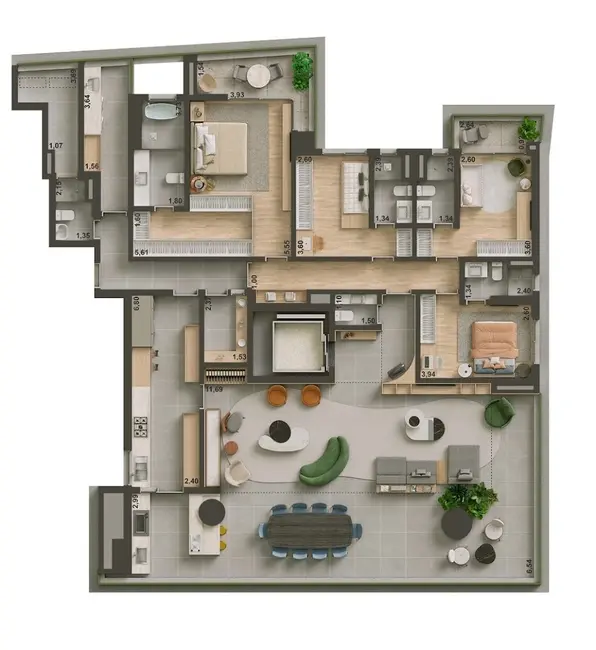 Foto 4 de Apartamento com 4 quartos à venda, 219m2 em Brooklin Paulista, São Paulo - SP