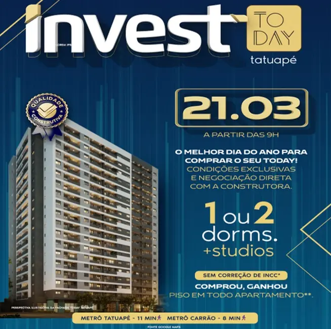 Foto 1 de Apartamento com 2 quartos à venda, 41m2 em Tatuapé, São Paulo - SP