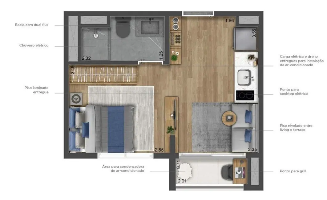 Kitnet com 1 quarto à venda, 24m2 em Vila Guilhermina, São Paulo - SP - imagem 1 Foto 1 de Kitnet com 1 quarto à venda, 24m2 em Vila Guilhermina, São Paulo - SP
