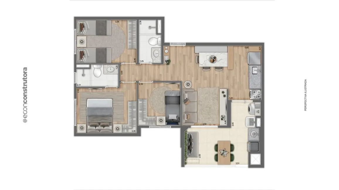 Foto 4 de Apartamento com 2 quartos à venda, 54m2 em Vila Guilhermina, São Paulo - SP