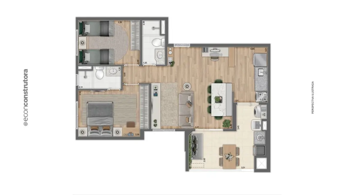 Foto 8 de Apartamento com 2 quartos à venda, 54m2 em Vila Guilhermina, São Paulo - SP