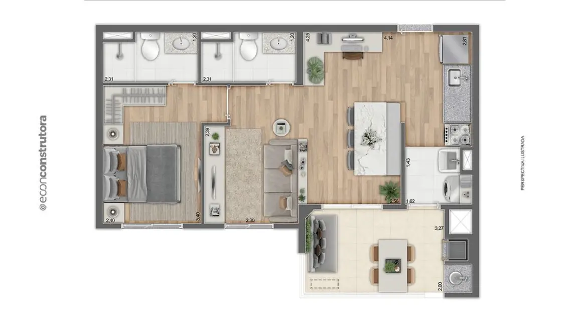 Foto 2 de Apartamento com 2 quartos à venda, 54m2 em Vila Guilhermina, São Paulo - SP