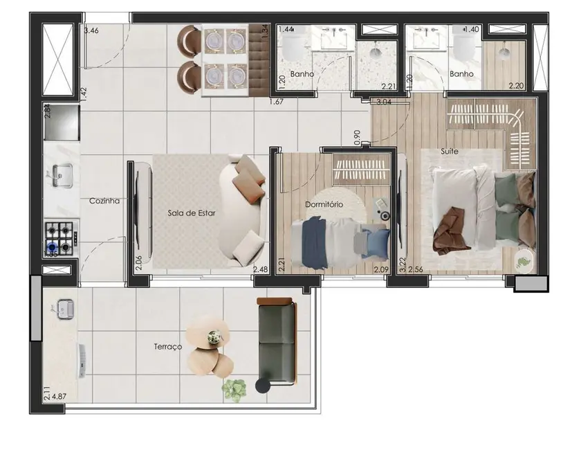 Apartamento com 2 quartos à venda, 51m2 em Saúde, São Paulo - SP - imagem 3 Foto 3 de Apartamento com 2 quartos à venda, 51m2 em Saúde, São Paulo - SP