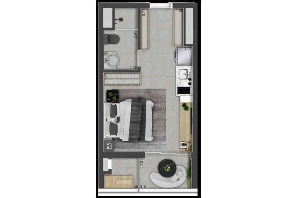 Foto 8 de Kitnet com 1 quarto à venda, 27m2 em Vila Clementino, São Paulo - SP