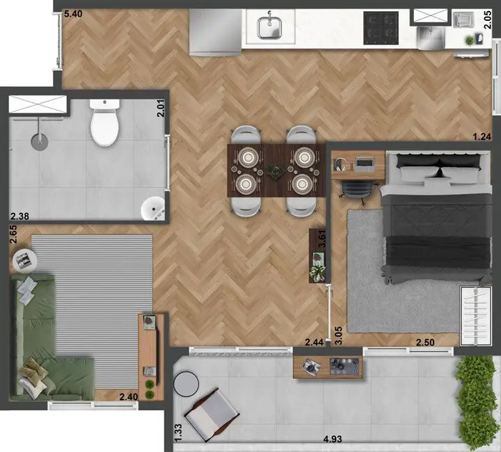 Apartamento com 1 quarto à venda, 39m2 em Perdizes, São Paulo - SP - imagem 7 Foto 7 de Apartamento com 1 quarto à venda, 39m2 em Perdizes, São Paulo - SP