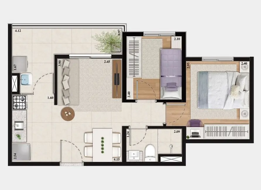 Foto 6 de Apartamento com 2 quartos à venda, 38m2 em Parque do Carmo, São Paulo - SP