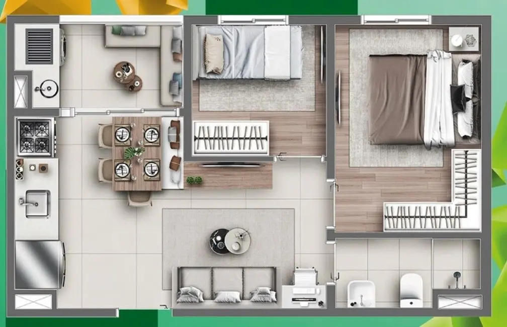 Foto 2 de Apartamento com 2 quartos à venda, 49m2 em Itaquera, São Paulo - SP