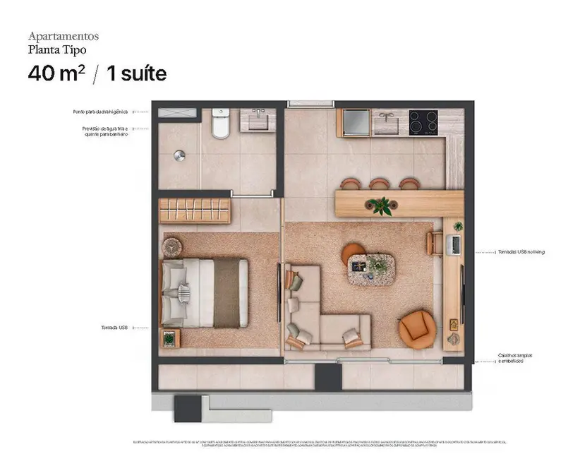 Foto 1 de Kitnet com 1 quarto à venda, 34m2 em Itaim Bibi, São Paulo - SP