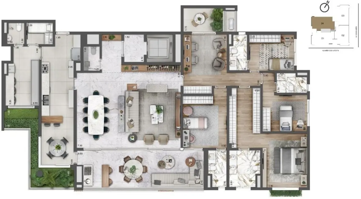 Apartamento com 4 quartos à venda, 281m2 em Moema, São Paulo - SP - imagem 2 Foto 2 de Apartamento com 4 quartos à venda, 281m2 em Moema, São Paulo - SP
