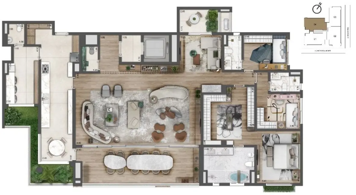 Apartamento com 4 quartos à venda, 281m2 em Moema, São Paulo - SP - imagem 3 Foto 3 de Apartamento com 4 quartos à venda, 281m2 em Moema, São Paulo - SP