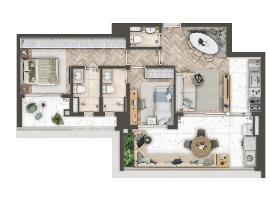 Foto 2 de Apartamento com 1 quarto à venda, 88m2 em Brooklin Novo, São Paulo - SP