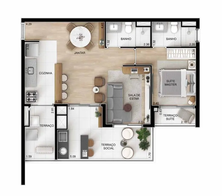 Foto 4 de Apartamento com 2 quartos à venda, 65m2 em São Paulo - SP