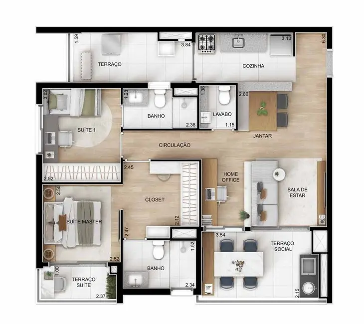 Foto 2 de Apartamento com 2 quartos à venda, 65m2 em São Paulo - SP