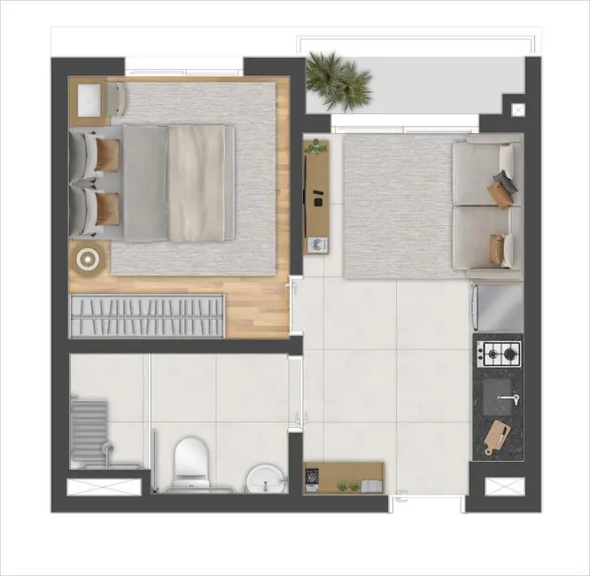 Foto 3 de Apartamento com 1 quarto à venda, 30m2 em Campo Belo, São Paulo - SP