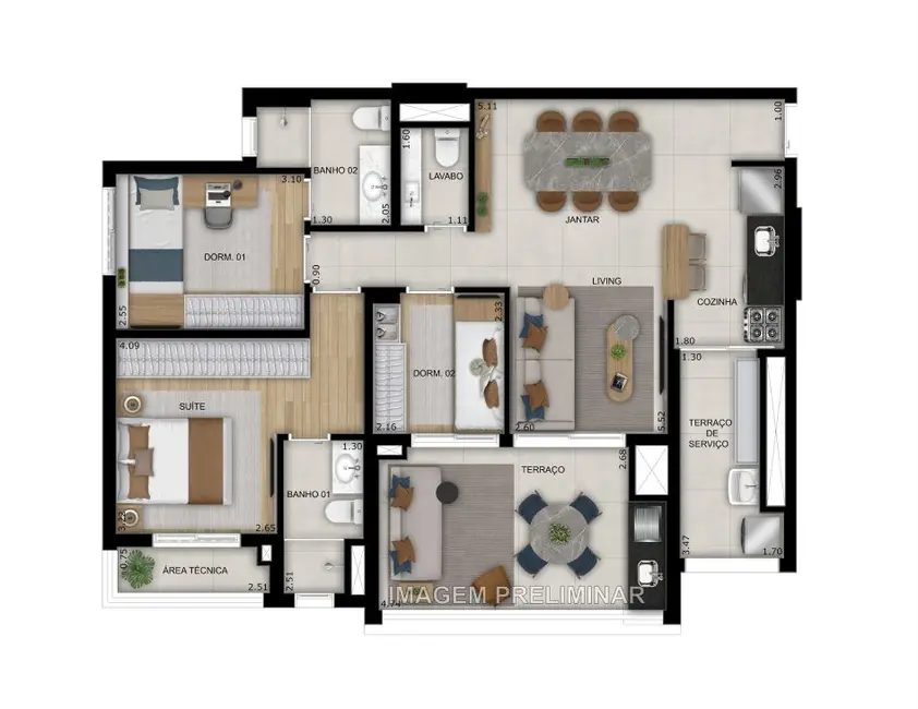 Apartamento com 2 quartos à venda, 68m2 em Tatuapé, São Paulo - SP - imagem 8 Foto 8 de Apartamento com 2 quartos à venda, 68m2 em Tatuapé, São Paulo - SP