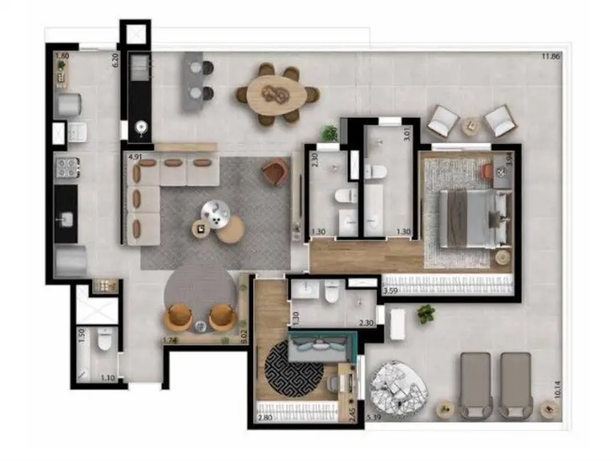 Foto 2 de Apartamento com 3 quartos à venda, 140m2 em Vila Osasco, Osasco - SP