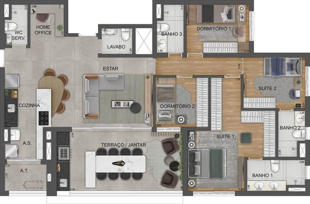 Foto 1 de Apartamento com 3 quartos à venda, 118m2 em Mooca, São Paulo - SP