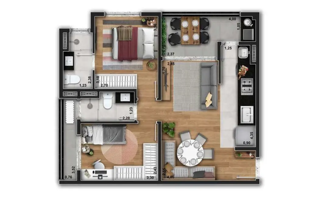 Foto 3 de Apartamento com 3 quartos à venda, 100m2 em Jardim das Estrelas, Sorocaba - SP