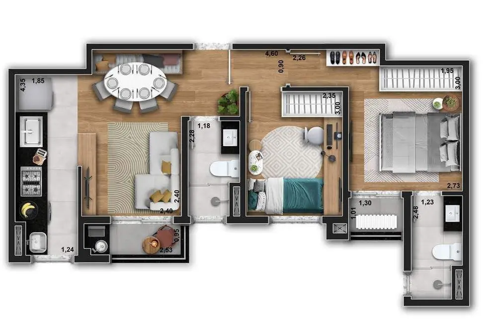 Foto 6 de Apartamento com 3 quartos à venda, 100m2 em Jardim das Estrelas, Sorocaba - SP