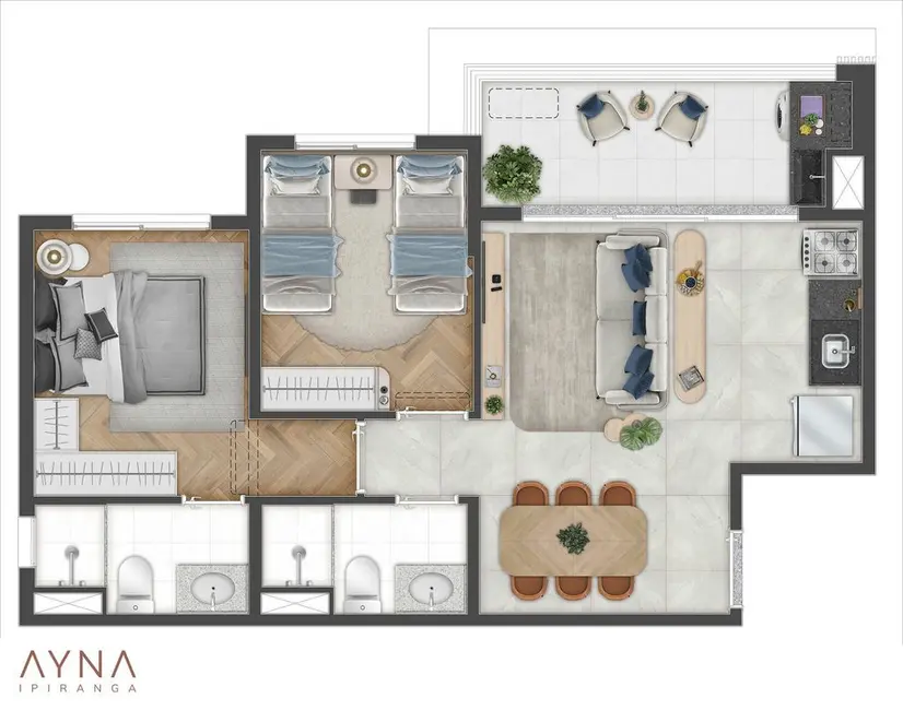 Foto 3 de Apartamento com 2 quartos à venda, 54m2 em Ipiranga, São Paulo - SP