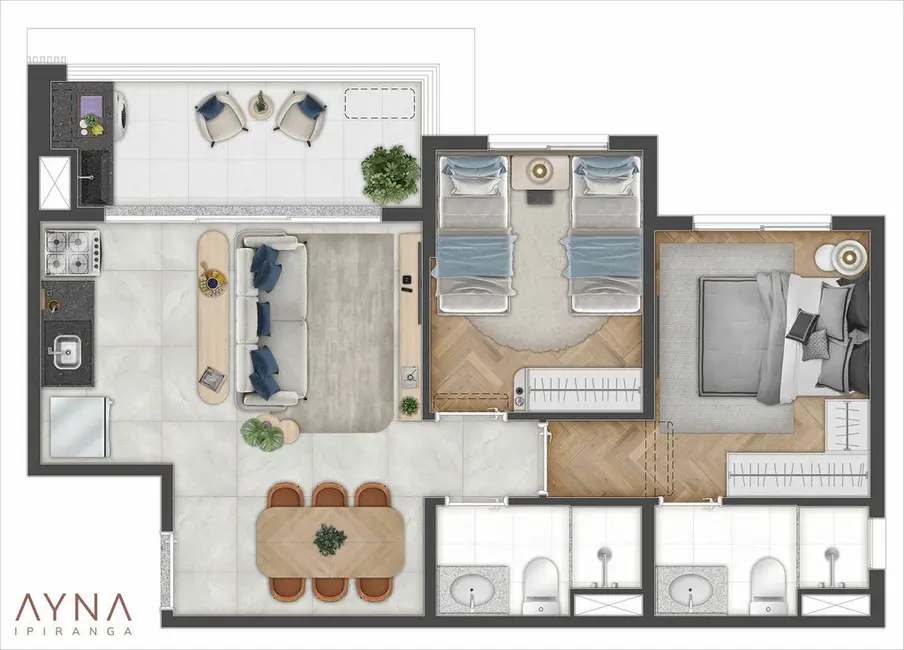 Apartamento com 2 quartos à venda, 49m2 em Ipiranga, São Paulo - SP - imagem 3 Foto 3 de Apartamento com 2 quartos à venda, 49m2 em Ipiranga, São Paulo - SP