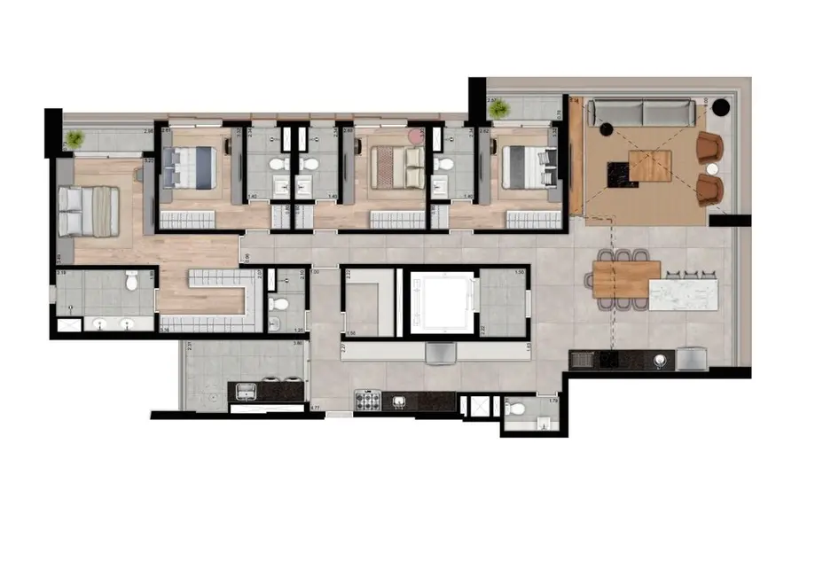 Foto 3 de Apartamento com 4 quartos à venda, 206m2 em Sumarezinho, São Paulo - SP