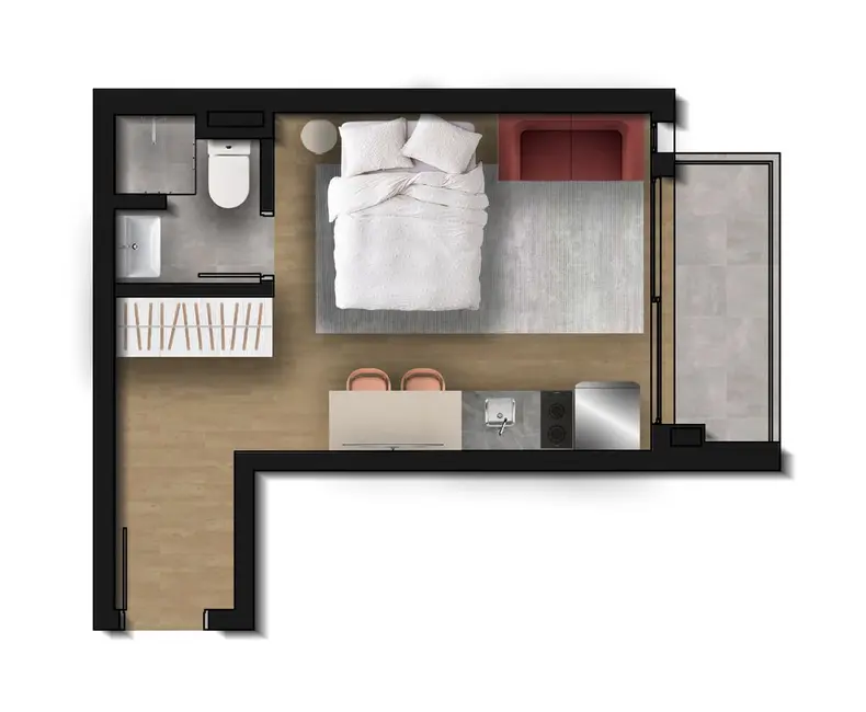 Foto 1 de Kitnet com 1 quarto à venda, 27m2 em Brooklin Paulista, São Paulo - SP