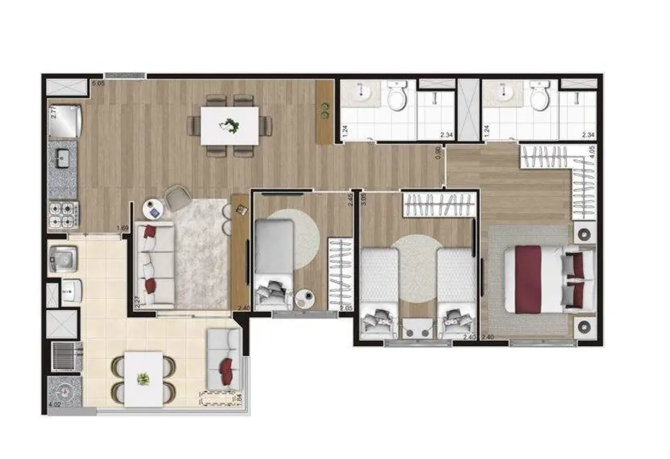 Apartamento com 2 quartos à venda, 59m2 em Jaguaré, São Paulo - SP - imagem 7 Foto 7 de Apartamento com 2 quartos à venda, 59m2 em Jaguaré, São Paulo - SP