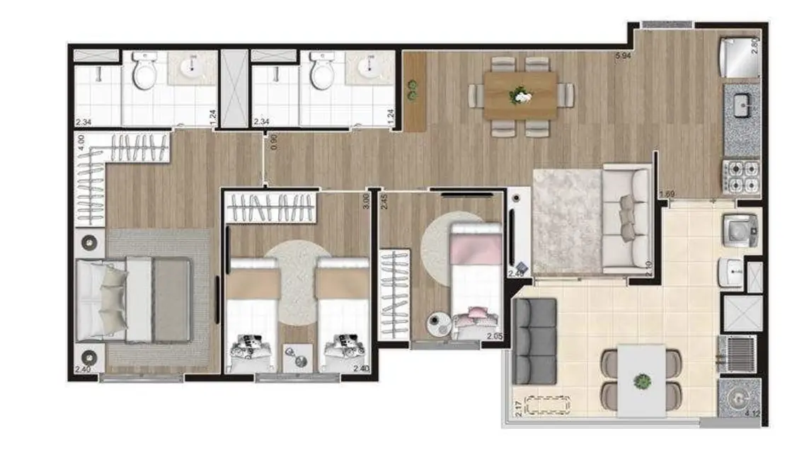 Apartamento com 2 quartos à venda, 59m2 em Jaguaré, São Paulo - SP - imagem 5 Foto 5 de Apartamento com 2 quartos à venda, 59m2 em Jaguaré, São Paulo - SP